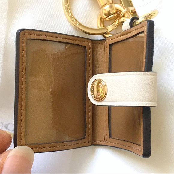 COACH Signature Picture Frame Canvas Key Fob Bag Charm - Picture 4 of 4